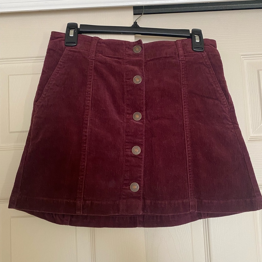 Forever 21 Deep Red Corduroy Mini Skirt